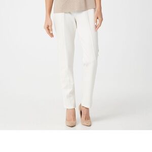 Susan Graver Cream Straight Leg Pants